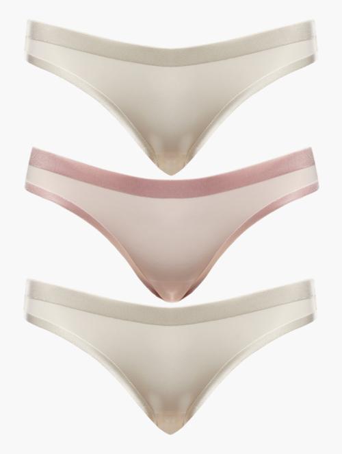 Dorina Ivory & Pink Crystal Panties 3 Pack