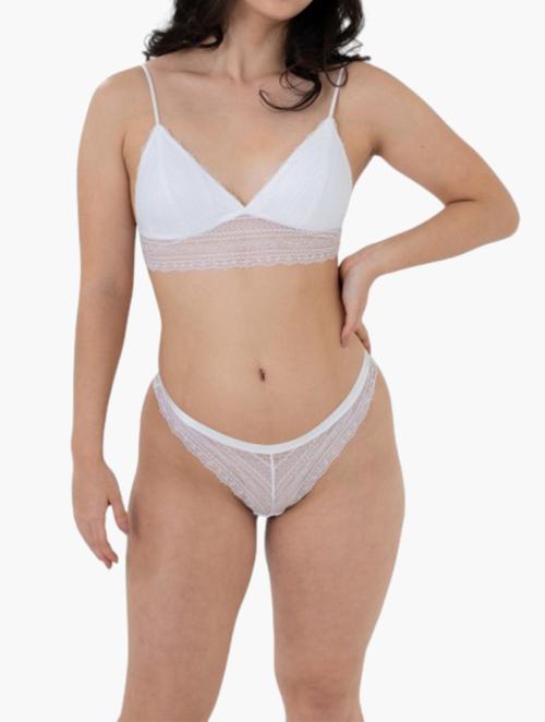 Dorina White Caia Lace Brazilian Briefs