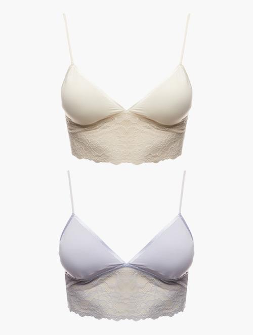 Dorina Blue & Ivory Crystal Bra 2 Pack