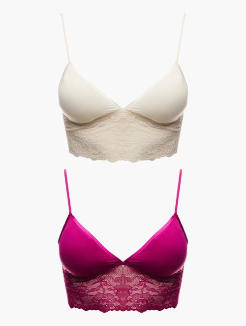 Dorina Purple & Ivory Crystal Bra 2 Pack