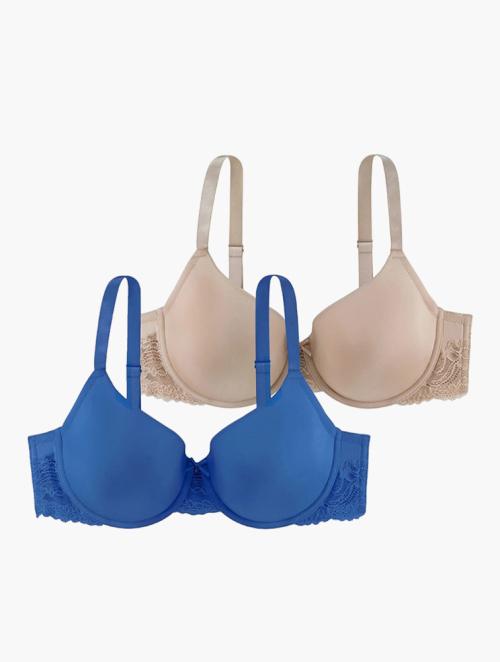 MyRunway  Shop Woolworths Blue & Mocha Lace Non Padded Non-wire Bra for  Women from