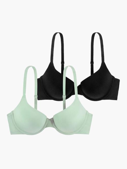 Front fastening non padded underwire cotton bras 2 pack offer at Woolworths