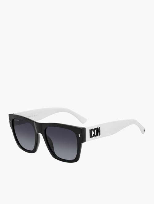 Dsquared Black White Black Rectangular Icon Sunglasses