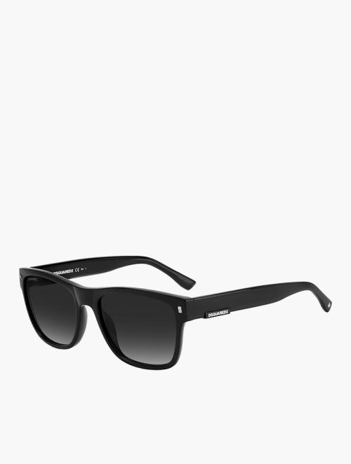 Dsquared Dark Grey & Black Rectangular Flat Top Sunglasses