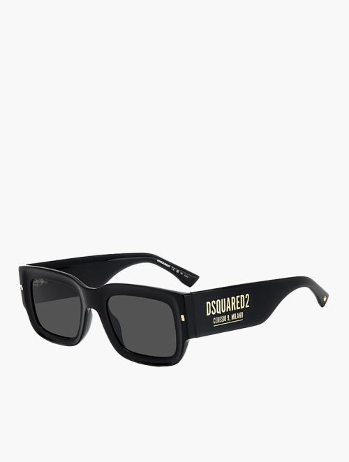 Dsquared Black & Gold Rectangular Sunglasses