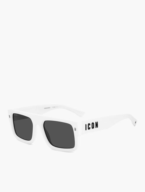 Dsquared White Rectangular Flat Top Sunglasses