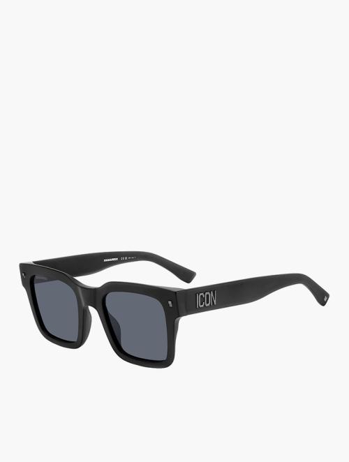 Dsquared Grey & Matte Black Rectangular Sunglasses