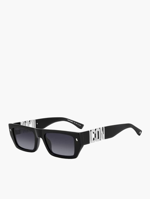 Dsquared Black Rectangular Flat Top Icon Sunglasses