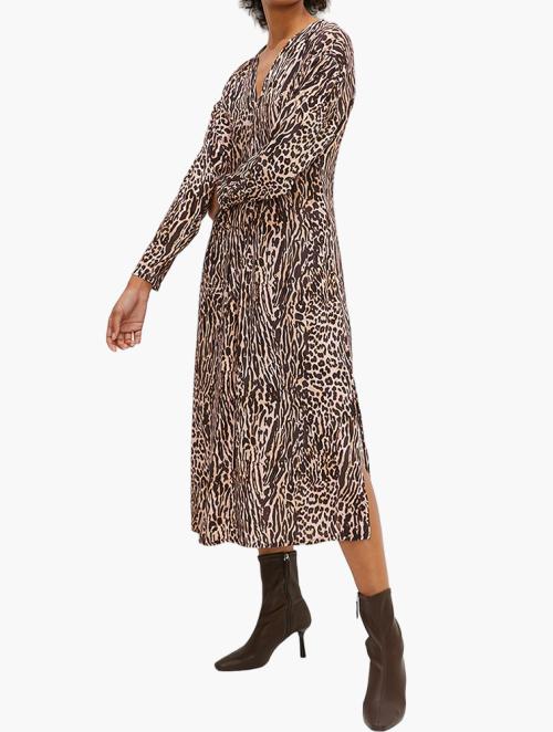 edit Front Detail Midi Dress1 - Animal