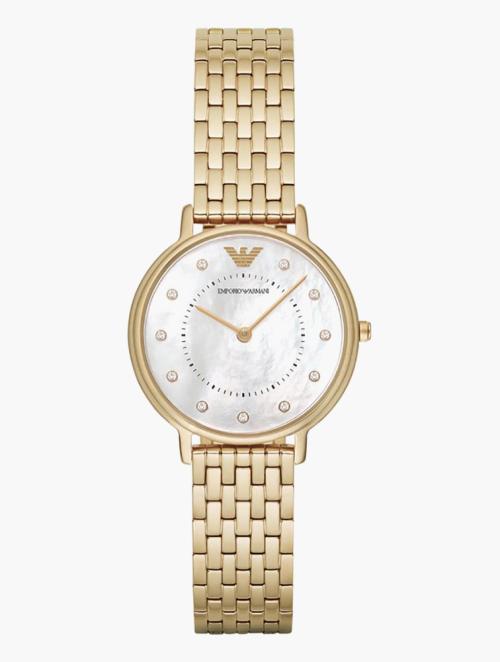 EMPORIO ARMANI Gold Tone Two Hand Steel Watch