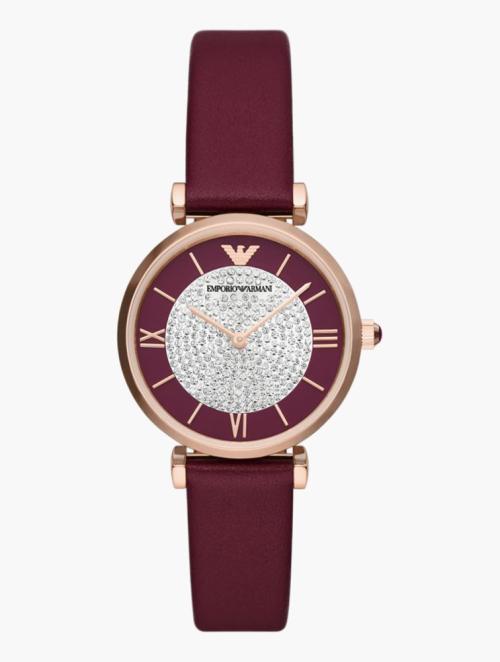 EMPORIO ARMANI Rose Gold Round Gianni T-Bar Watch