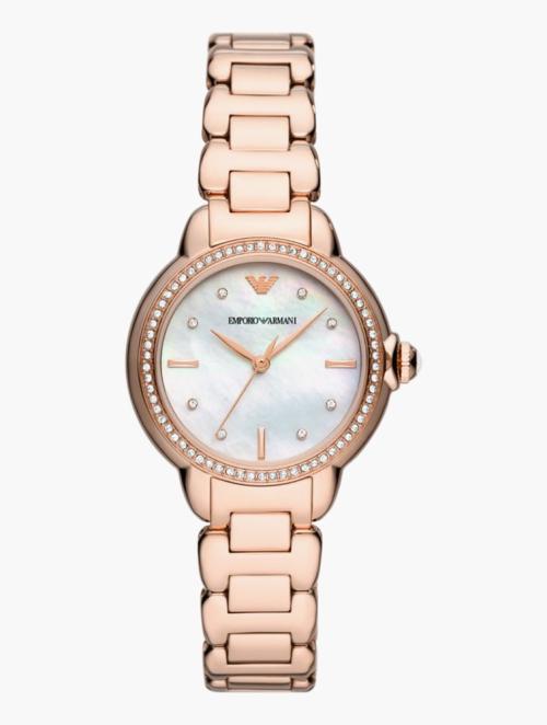 EMPORIO ARMANI Rose Gold Round Mia Watch