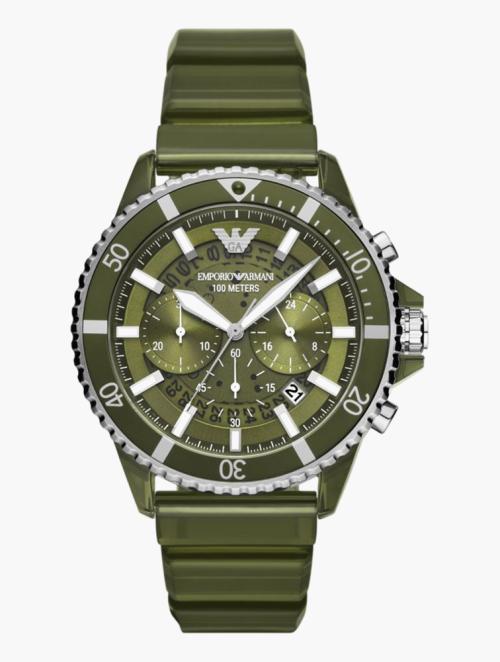 EMPORIO ARMANI Green Round Diver Watch