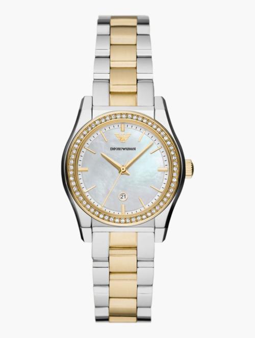 EMPORIO ARMANI Silver Round Federica Watch