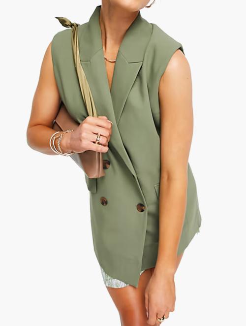 envii Green Waistcoat Shacket