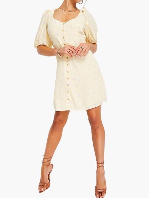 envii Yellow Spot Mini Dress