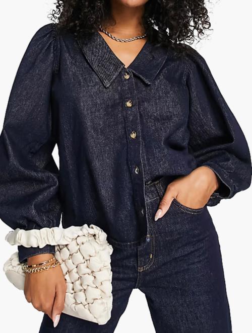 envii Dark Blue Rinse Collar Denim Shirt