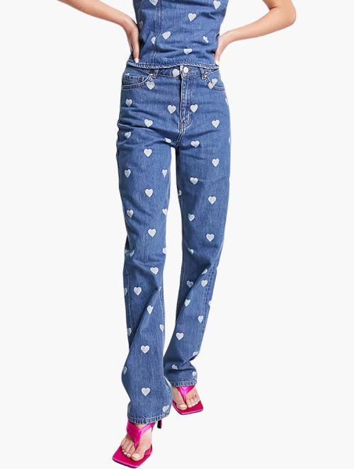 envii Blue Heart Printed Denim Jeans