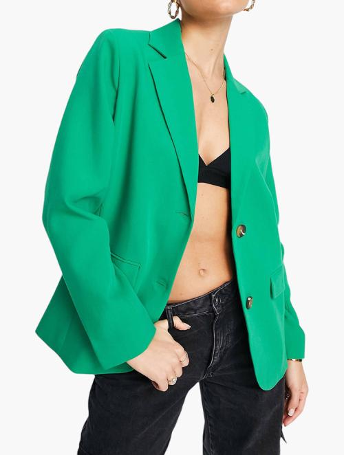 envii Green Oversized Notch Blazer