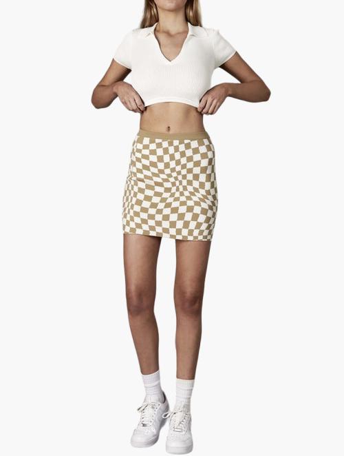 Factorie Mini Party Skirt - Olive Leaf Checkerboard