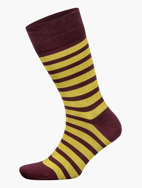 Falke  Burgundy & Yellow Even Stripe Socks