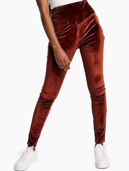 Fashion Union Brown High Elasticated Waist Leggings