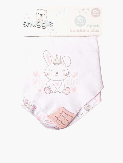 Fashionation Infants Bunny Bandana Teething Bibs 2 Pack