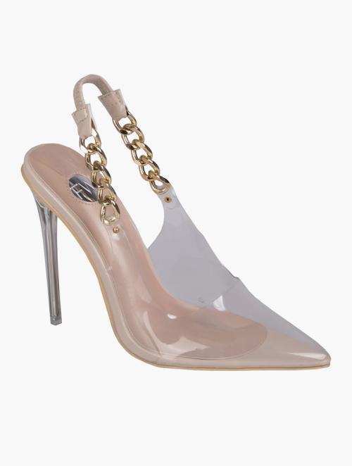 Footwork Beige Zircorf Chain Slingback Sandals