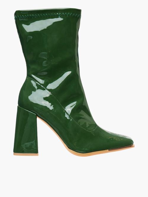 Footwork Green Celine Block Heel Boots