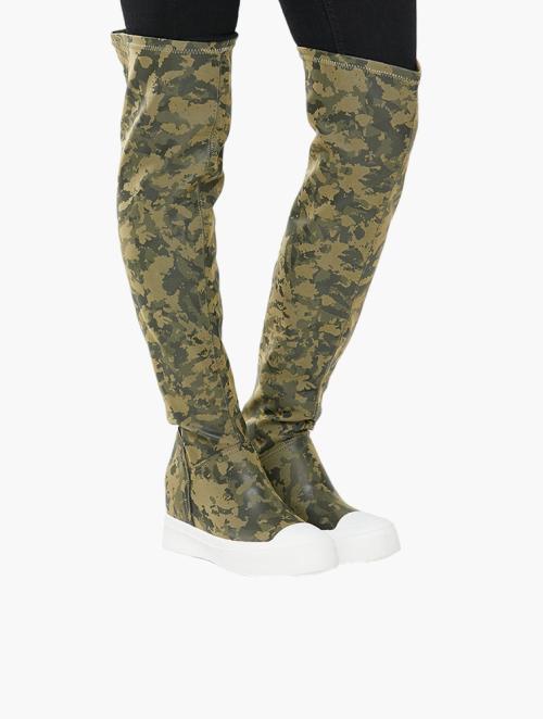 Footwork Green Army Knee Boots