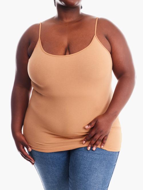 Forever 21 Curve Tan Plus Size Scoop Neck Cami