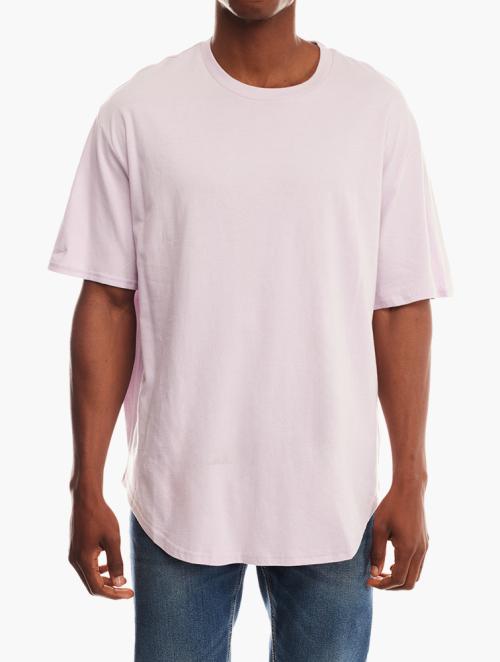 Forever 21 Lavender Scoop-Hem Crew Neck Tee