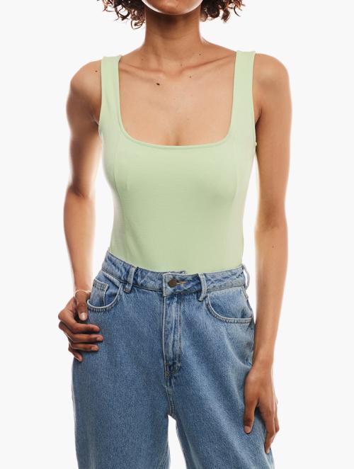 Forever 21 Mint Green Square Neck Bodysuit