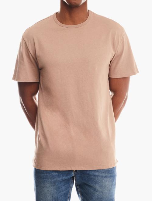 Forever 21 Taupe Crew Neck T-Shirt