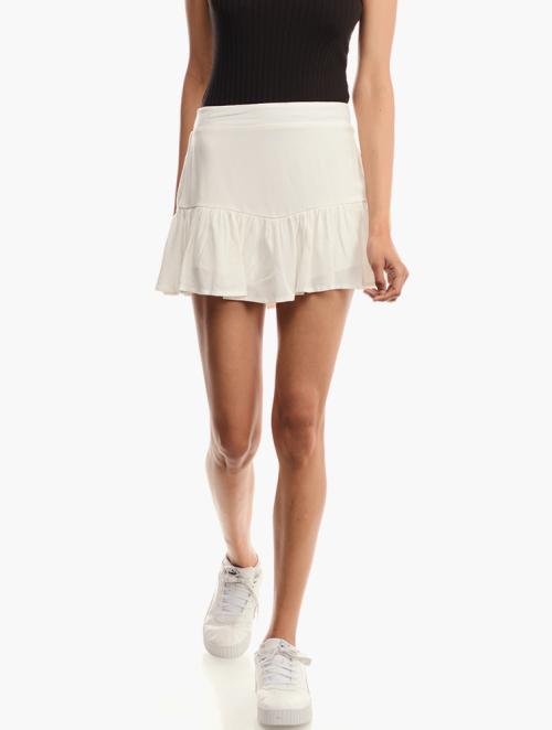 Forever 21 White Ruffle Mini Skirt