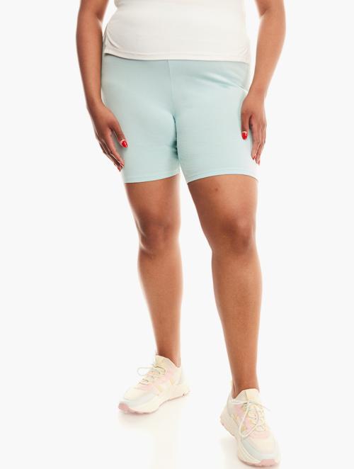 Forever 21 Curve Aqua Basic Cotton Biker Shorts