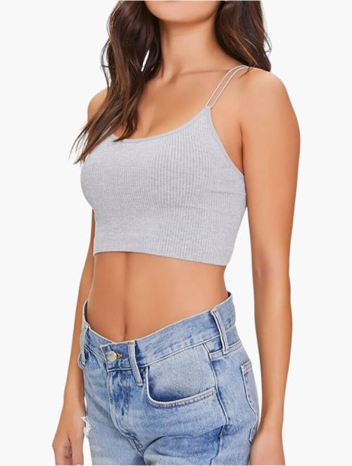 Forever 21 Heather Grey Heathered Dual-Strap Bralette