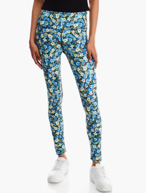 Forever 21 Blue Floral Active Leggings 