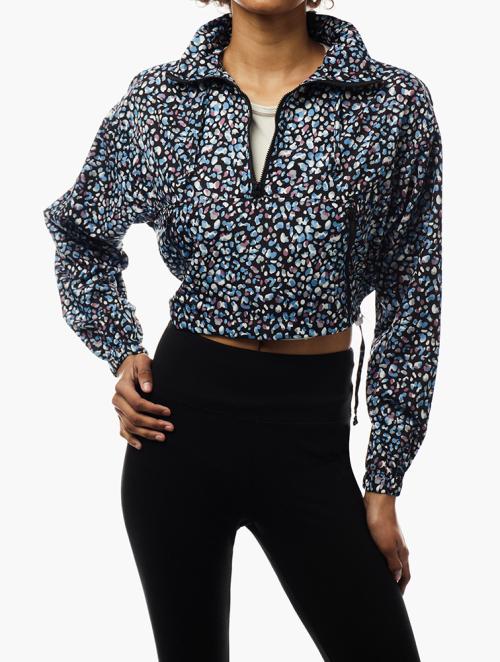 Forever 21 Blue Multi Cropped Activewear Jacket 