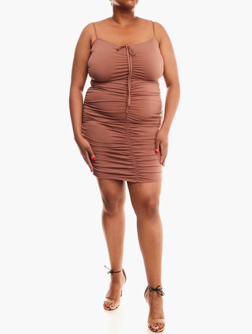 Forever 21 Curve Brown Sleeveless Bodycon Dress