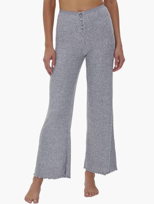 Forever 21 Heather Grey Flare Leg Rib Knit Pants