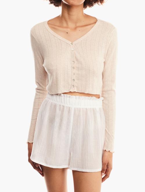 Forever 21 Cream Button Top