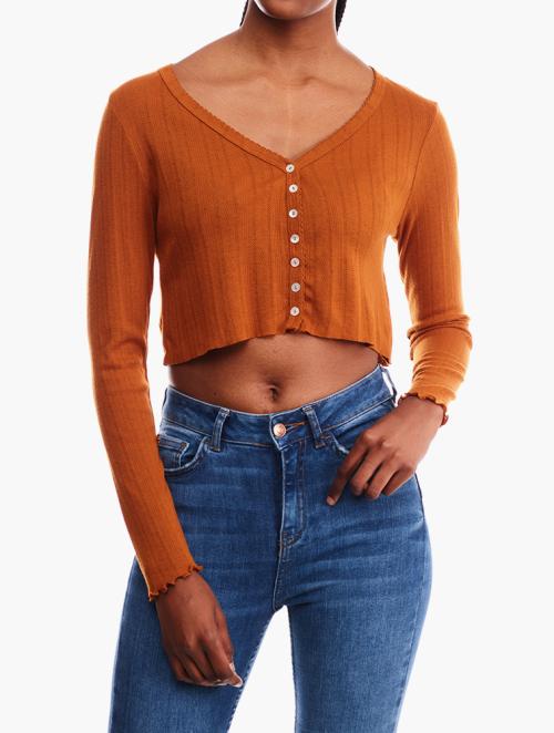 Forever 21 Orange Button Top