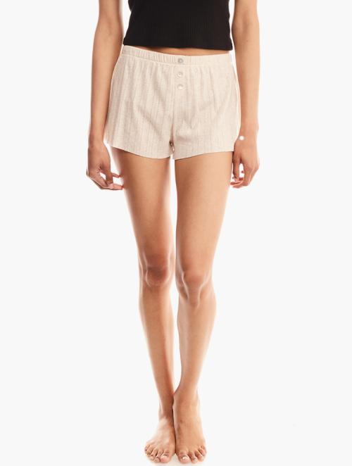 Forever 21 Oatmeal High-waist Knit Shorts