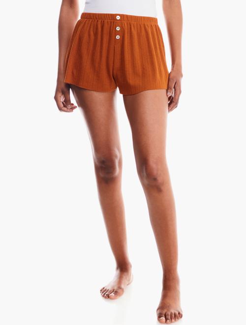 Forever 21 Rust Buttoned Mini Shorts