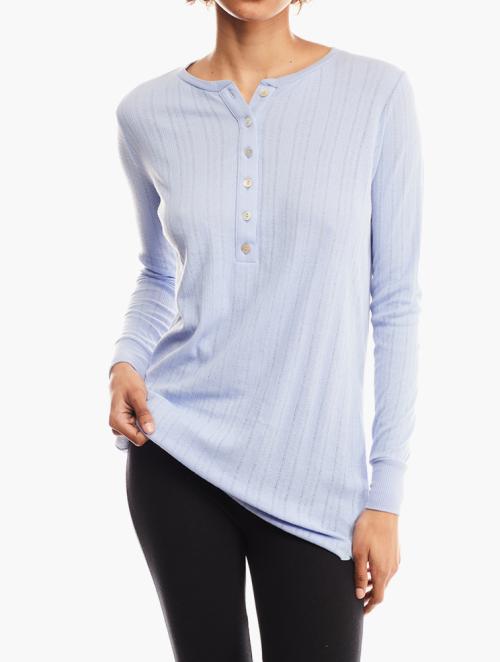 Forever 21 Blue Henley Lounge Top