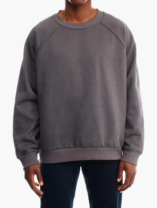 Forever 21 Charcoal Fleece Raglan Sleeve Sweatshirt