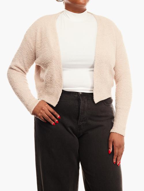 Forever 21 Taupe Open Front Cardigan