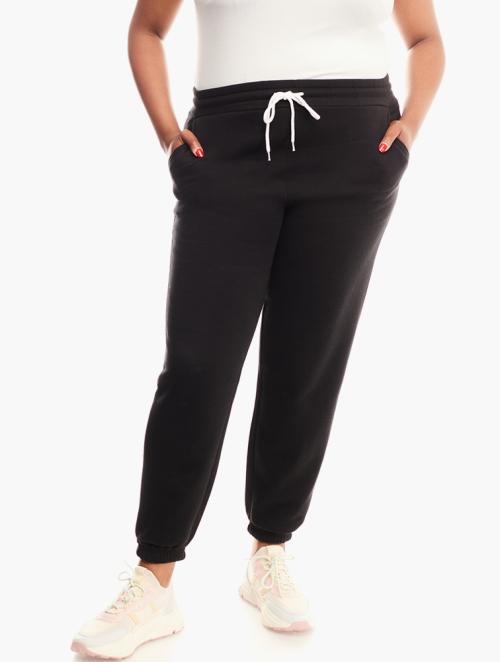 Forever 21 Curve Black Plus Size French Terry Joggers