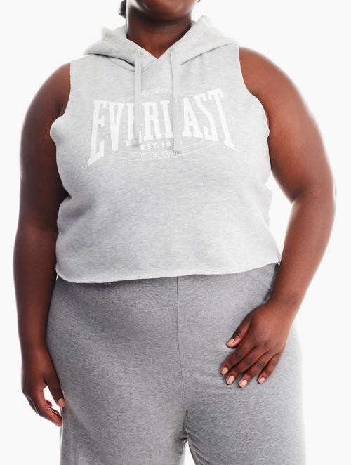 Forever 21 Curve Grey Plus Size Everlast Sleeveless Hoodie